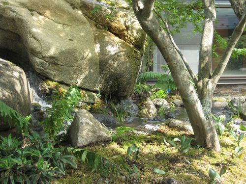 庭のビオトープ　滝